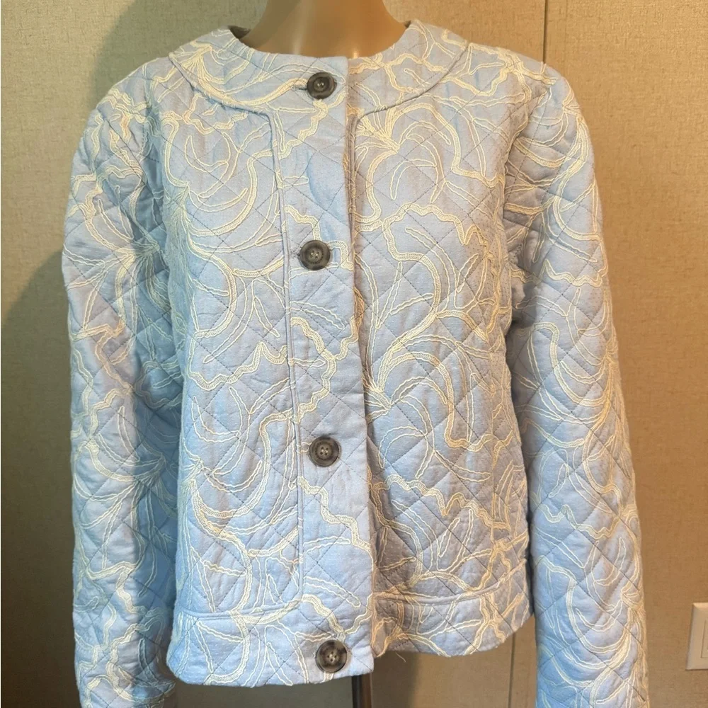 Bagatelle Sky Blue Quilted Puffer Jacket - Picture 8 of 8